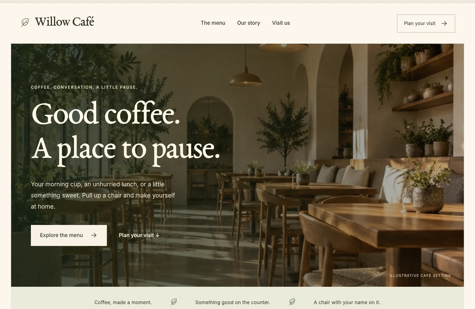 Bold sample website, desktop view